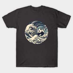 Panda the great wave off Kanagawa side T-Shirt